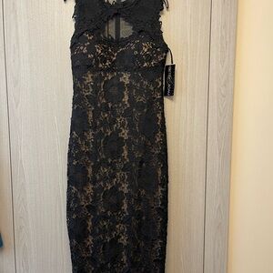 Betsy & Adam Black Lace Dress, size 10